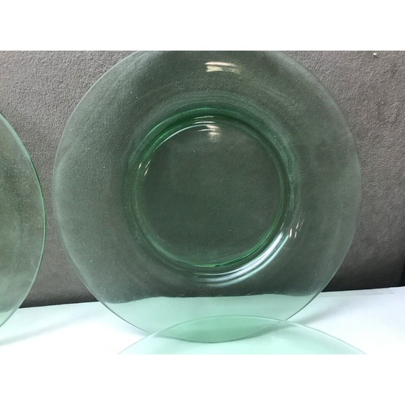 DUNCAN MILLER Spiral Flutes Green DEPRESSION GLASS 5 Dessert BOWLS 6 PLATES - Picture 3 of 5